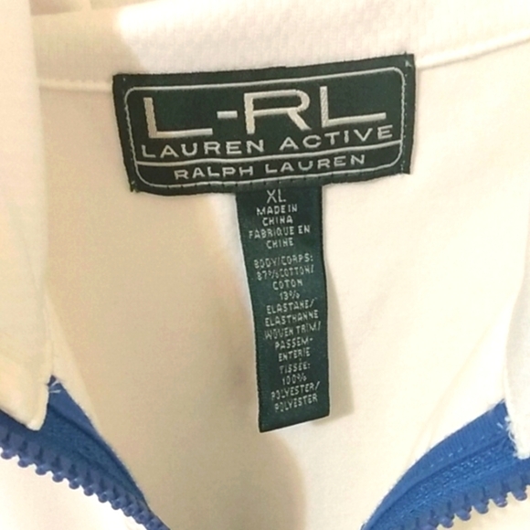 LAUREN RALPH LAUREN ROYAL BLUE WHITE COLOR-BLOCK SLEEVELESS JACKET VEST SIZE XL - Picture 4 of 6